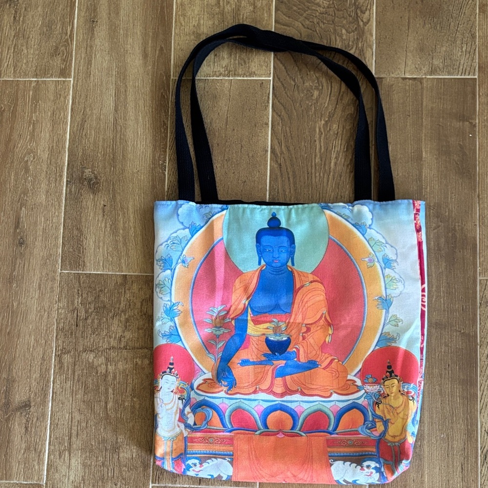 Colorful Buddha Print Tote Bag